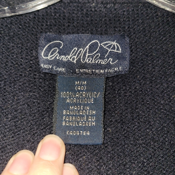 Dark Navy Arnold Palmer Button Up Cardigan - Picture 2 of 3
